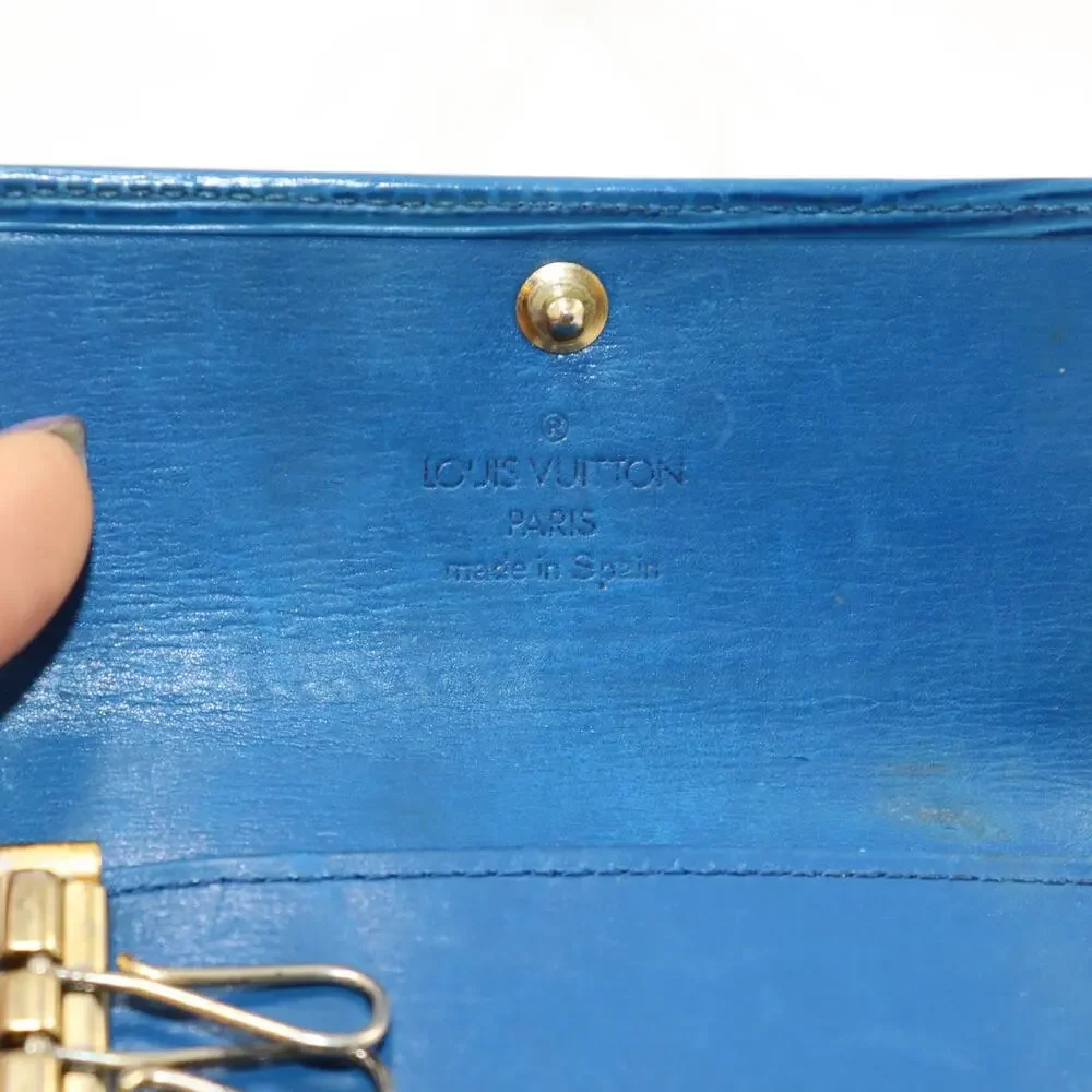 Louis Vuitton Blue Epi Leather 4 Key‎ Holder Made in Spain